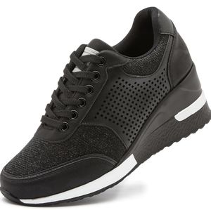 Cestfini Black Wedge Sneaker Size 8